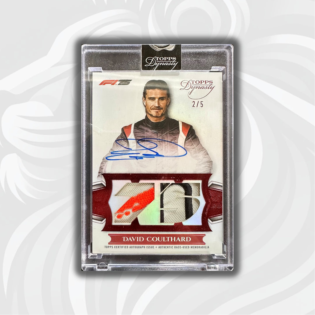 2/5 David Coulthard - 2025 Topps Dynasty F1 - Legendary Patch Autograph - Front