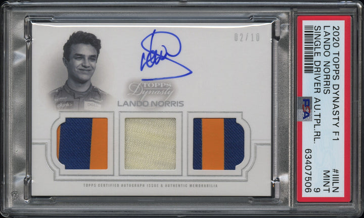 PSA 9 - 02/10 - Lando Norris #TRA-IIILN - Dynasty Triple Relic Autograph