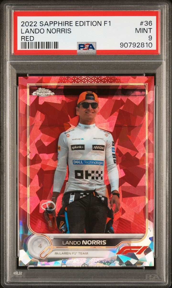 PSA 9 - 5/5 - Lando Norris #36 - Sapphire Edition - Red