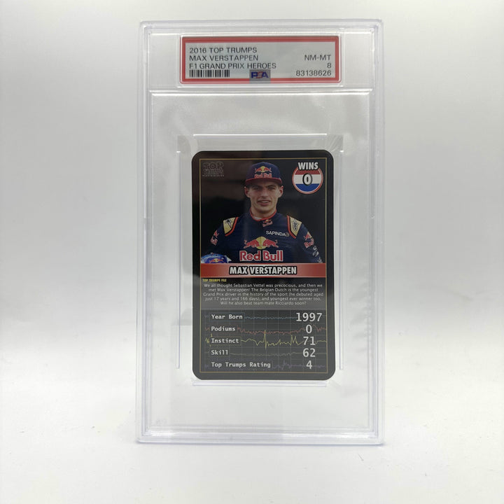 PSA 8 - MAX VERSTAPPEN -  0 WINS - TOP TRUMPS - 2016 GRAND PRIX HEROES