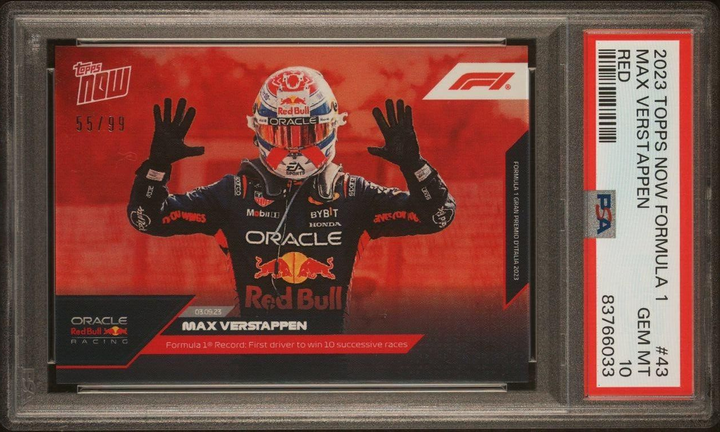 PSA 10 - /10 Max Verstappen #43 - Red - 2023 Topps Now F1