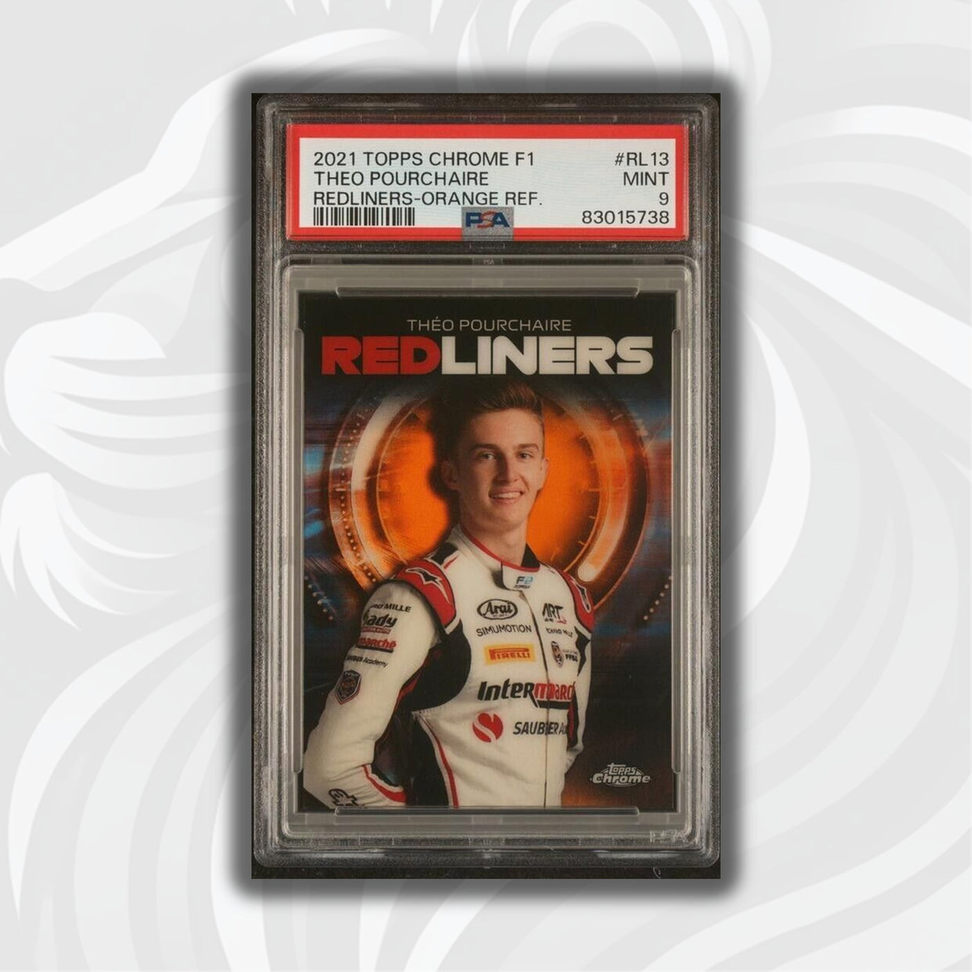PSA 9 - 02/25 Theo Pourchaire #RL13 - Redliners - Orange - 2021 Topps Chrome F1