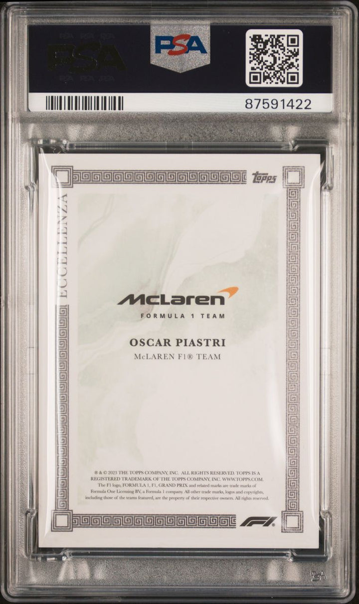 PSA 10 - 40/99 - Oscar Piastri - Green - 2023 Eccellenza