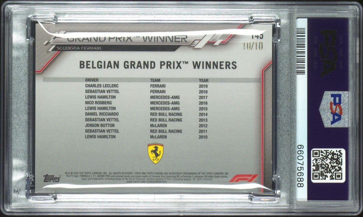 PSA 9 - 10/10 Charles Leclerc #145 - Sapphire - Purple - 2020 Topps Chrome F1