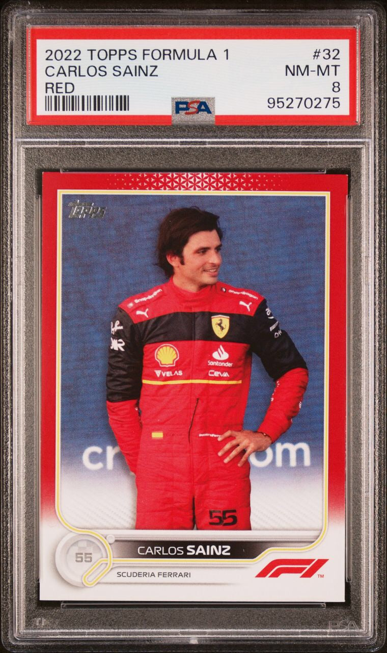 PSA 8 - 3/5 - Carlos Sainz #32 - Red - 2022 Topps Formula 1