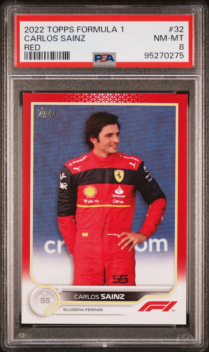 PSA 8 - 3/5 - Carlos Sainz #32 - Red - 2022 Topps Formula 1