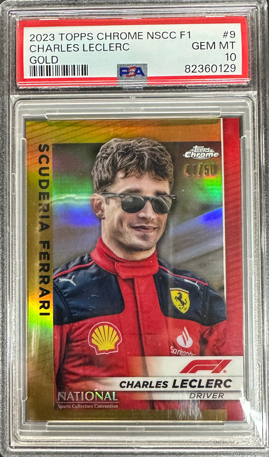 PSA 10 - 41/50 Charles Leclerc #F1-9  - Gold - 2023 Topps Chrome F1