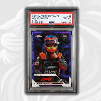 PSA 10 - 05/10 Oscar Piastri #41 - Purple - Sapphire Edition - 2023 Topps Chrome F1 - Rookie Card