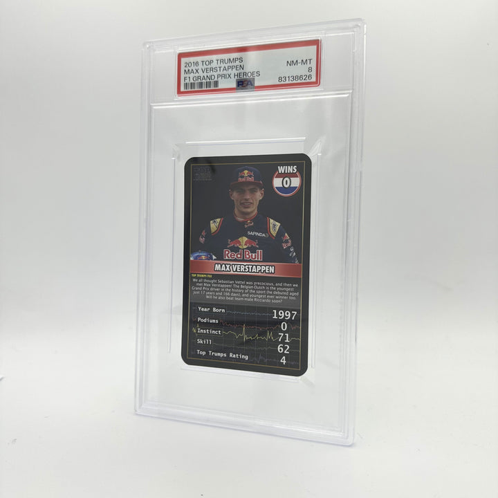 PSA 8 - MAX VERSTAPPEN -  0 WINS - TOP TRUMPS - 2016 GRAND PRIX HEROES