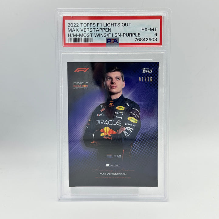 PSA 6 - 01/15 Max Verstappen - History Maker - Most Wins In A F1 Season - Purple
