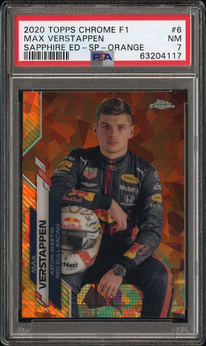 63204117 – Max Verstappen #6 Sapphire Ed-SP-Orange – 2020 Topps Chrome F1 – PSA 7.jpg