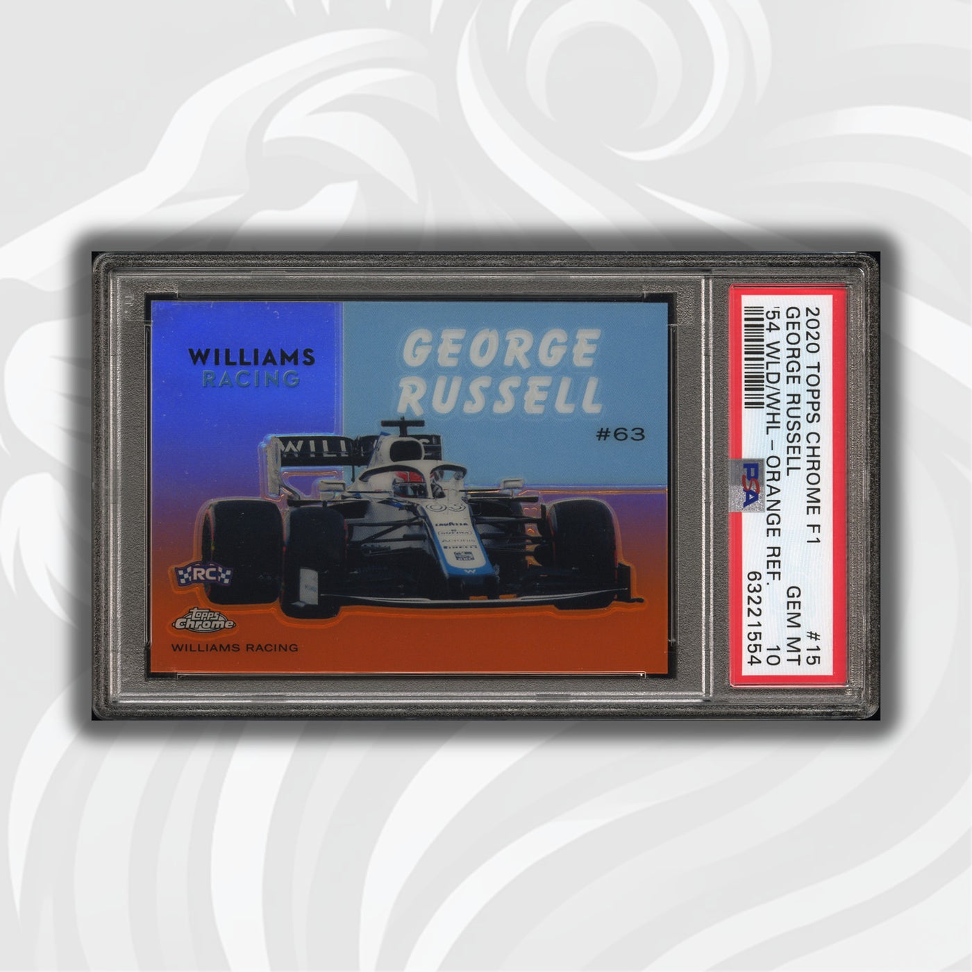 PSA 10 - 21/25 George Russell #54W-15 - 2020 Topps Chrome F1 - Orange Refractor