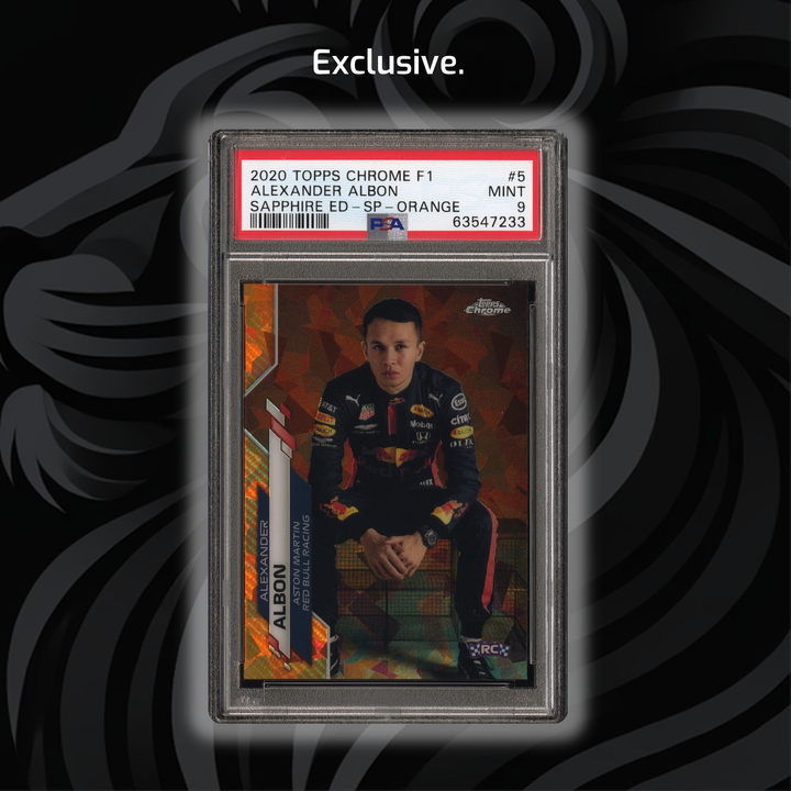 PSA 9 - 21/25 Alexander Albon #5 - 2020 Topps Chrome F1 - Sapphire ED SP Orange - Front