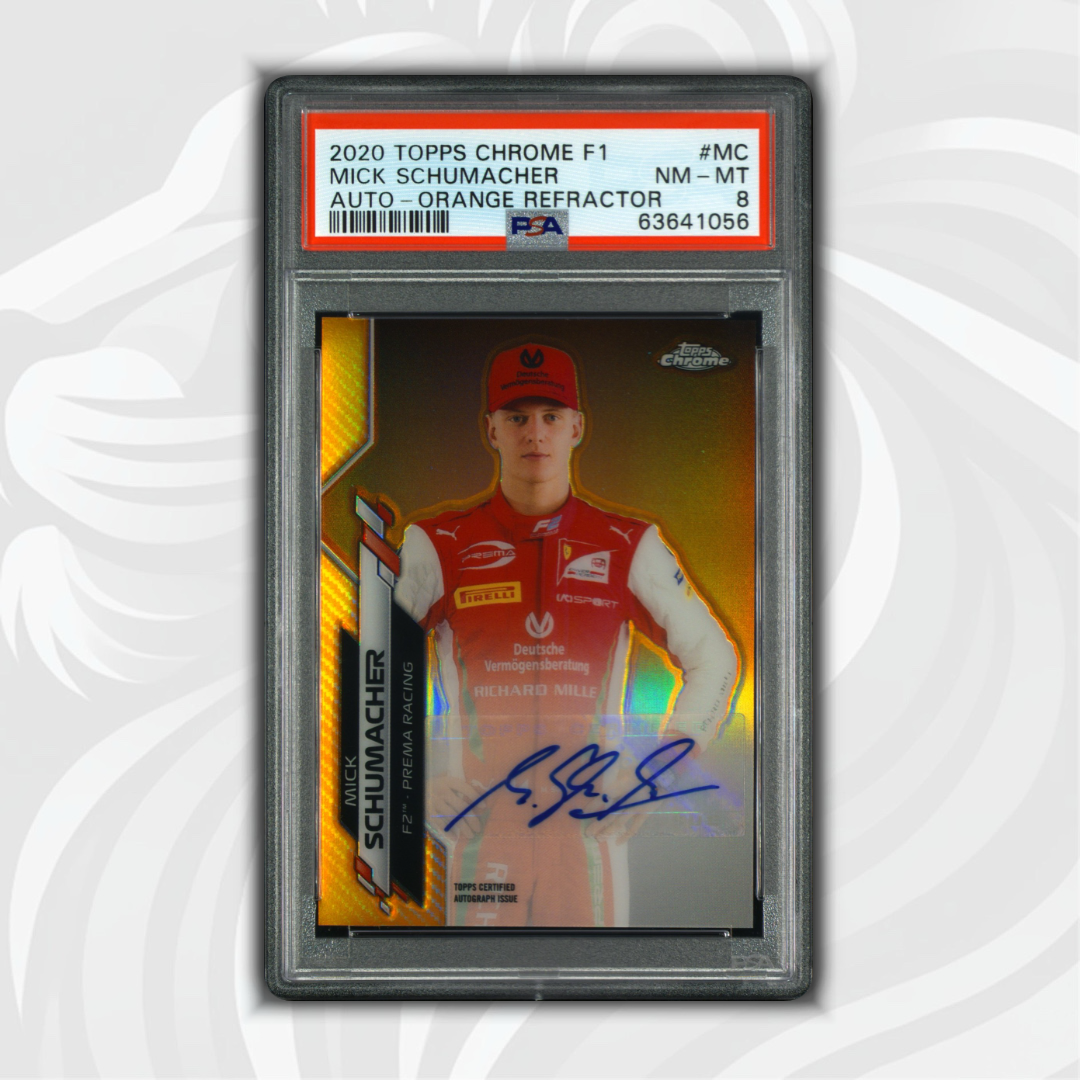 PSA 8 - Mick Schumacher #MC - Orange Refractor Autograph - 2020 Topps Chrome F1 - Front