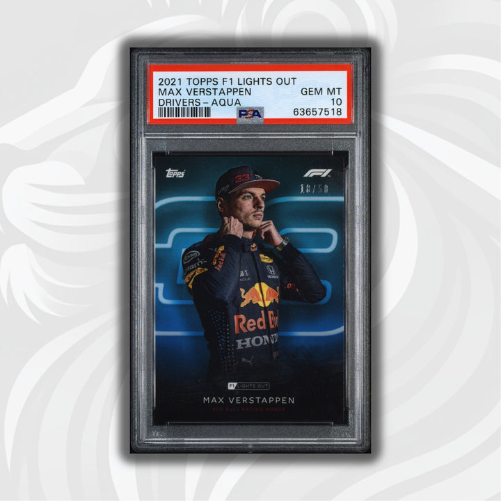 PSA 10 - 18/50 Max Verstappen - Drivers - Aqua Parallel