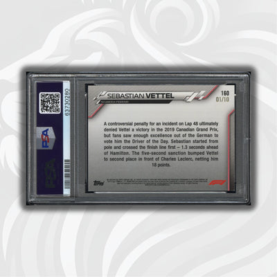 PSA 8 - 01/10 Sebastian Vettel #160 - Sapphire - Purple -2020 Topps Chrome F1