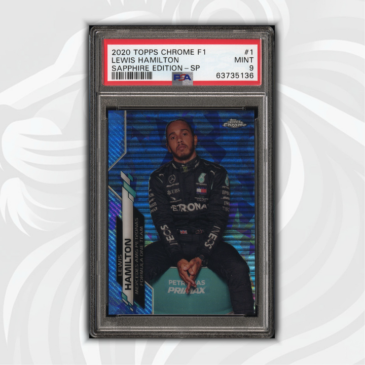 PSA 9 - Lewis Hamilton #1 - Sapphire Edition - SP -  2020 Topps Chrome F1