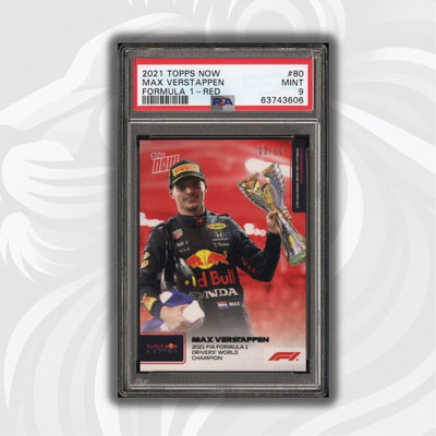 PSA 9 - 02/10 Max Verstappen #80 - Red - 2021 World Champion