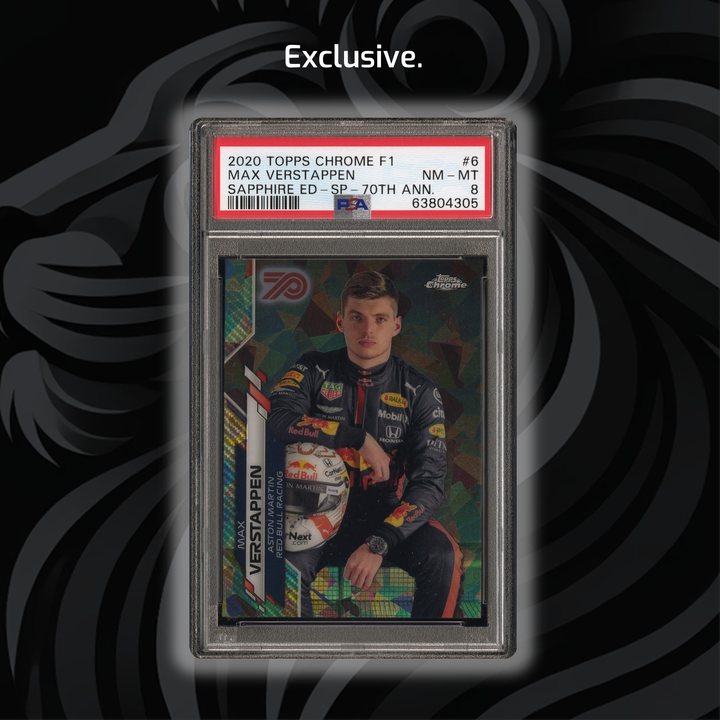 PSA 8 - 60/70 Max Verstappen #6 - 2020 Topps Chrome F1 - Sapphire Edition SP 70th Anniversary - Front