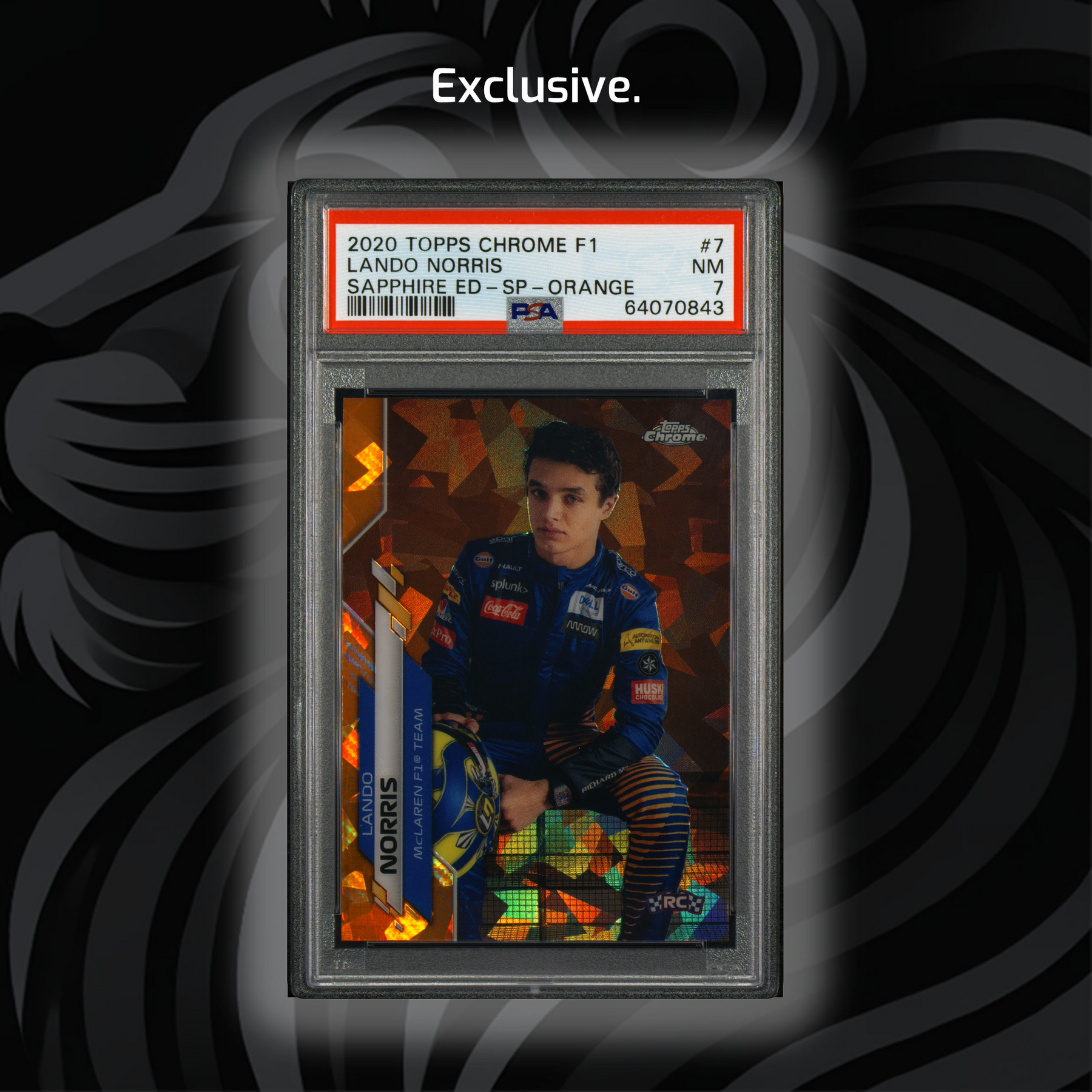 PSA 7 Lando Norris 2020 Topps Chrome F1 Sapphire Edition Orange