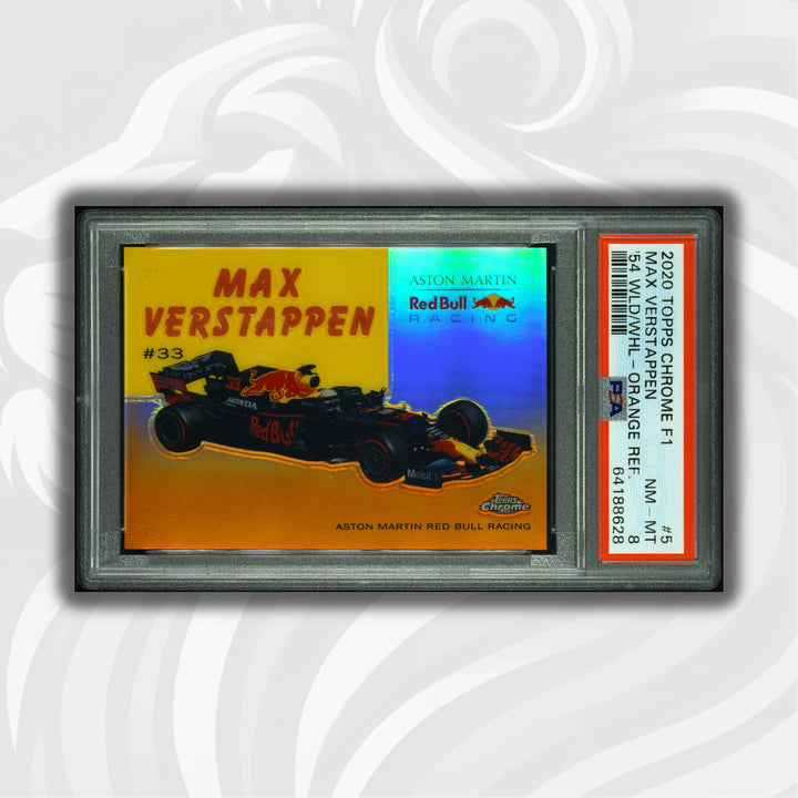 PSA 8 - 12/25 Max Verstappen - World On Wheels #54W-5 - Orange Refractor