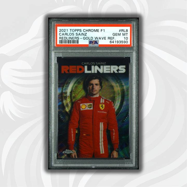 PSA 10 -  35/50 Carlos Sainz #RL8 - Redliners Gold Wave Refractor 2021 Topps Chrome F1