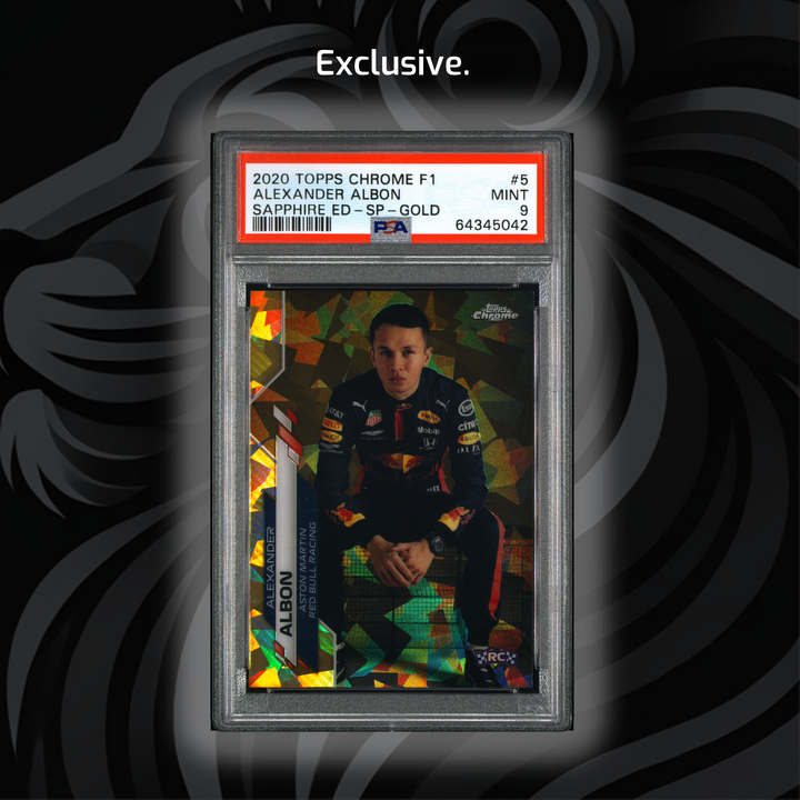 PSA 9 - 50/50 Alexander Albon #5 - 2020 Topps Chrome F1 - Sapphire SP - Gold