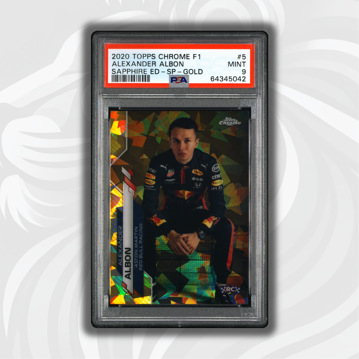 PSA 9 - 50/50 亚历山大·阿尔本 #5 - 2020 Topps Chrome F1 - 蓝宝石SP - 金