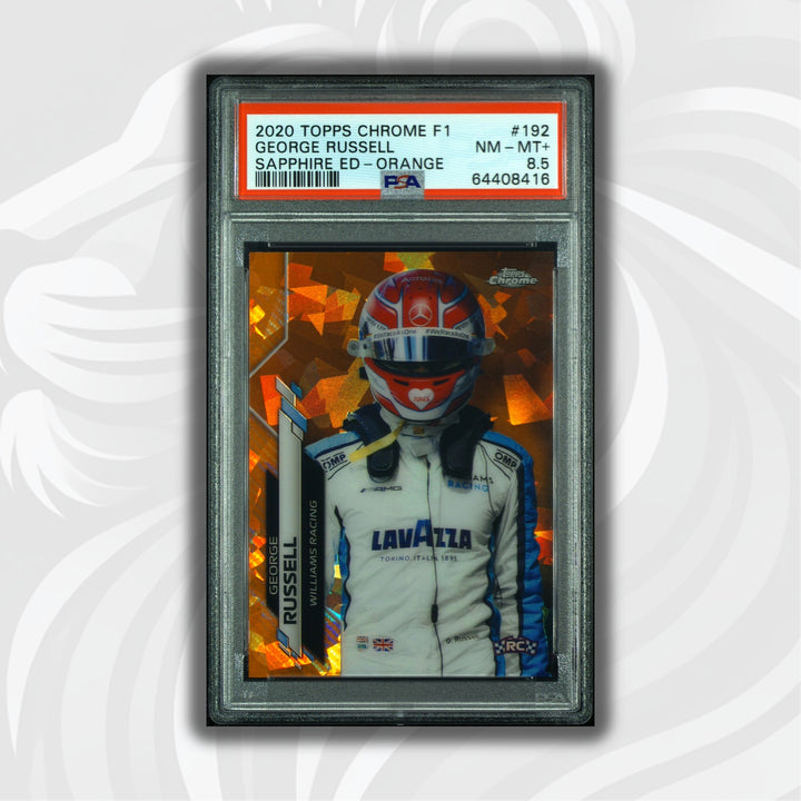 PSA 8.5 RC - 13/25 George Russell #192 - Sapphire - Orange - 2020 Chrome F1