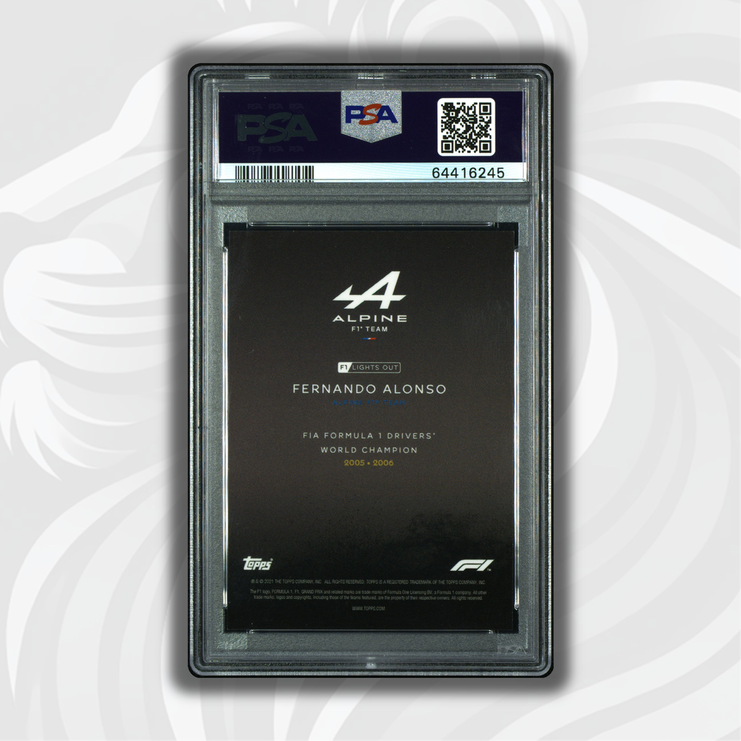 PSA 9 - 3/5 Fernando Alonso - Drivers World Champion - 2021 Lights Out