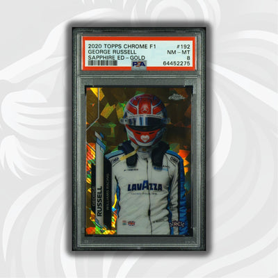 PSA 8 - 13/50 George Russell #192 - Sapphire - Gold - 2020 Topps Chrome F1 - Rookie Card