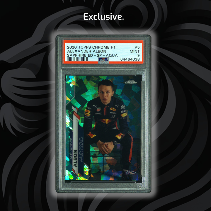 PSA 9 - 07/99 Alexander Albon #5 - 2020 Topps Chrome F1 - Sapphire Edition SP Aqua - Front