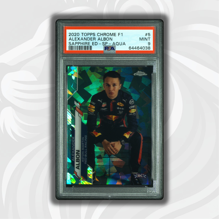 PSA 9 - 07/99 亚历山大·阿尔本 #5 - 2020 Topps Chrome F1 - 蓝宝石特别版水蓝色