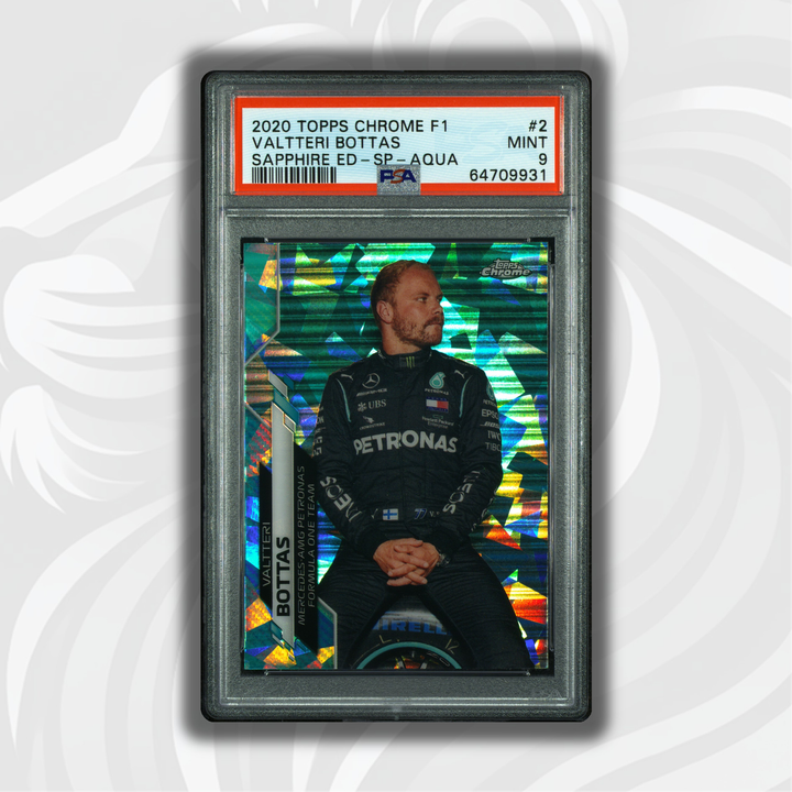 PSA 9 - 41/99 瓦尔特利·博塔斯 #2 - 2020 Topps Chrome F1 - 蓝宝石版 SP 湛蓝