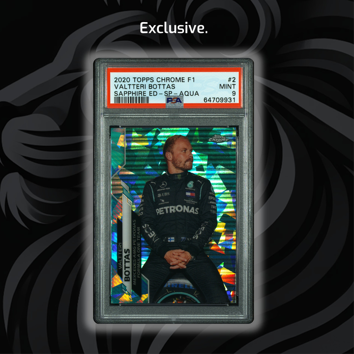 PSA 9 - 41/99 Valtteri Bottas #2 - 2020 Topps Chrome F1 - Sapphire ED SP Aqua
