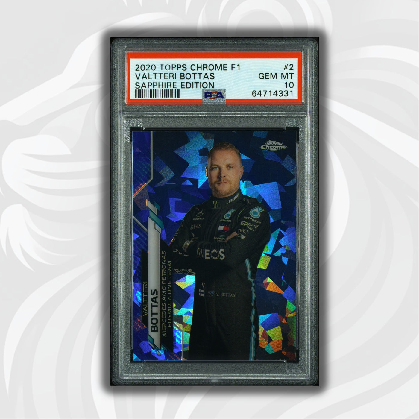 PSA 10 - Valtteri Bottas #2 – 2020 Topps Chrome F1 Sapphire Edition