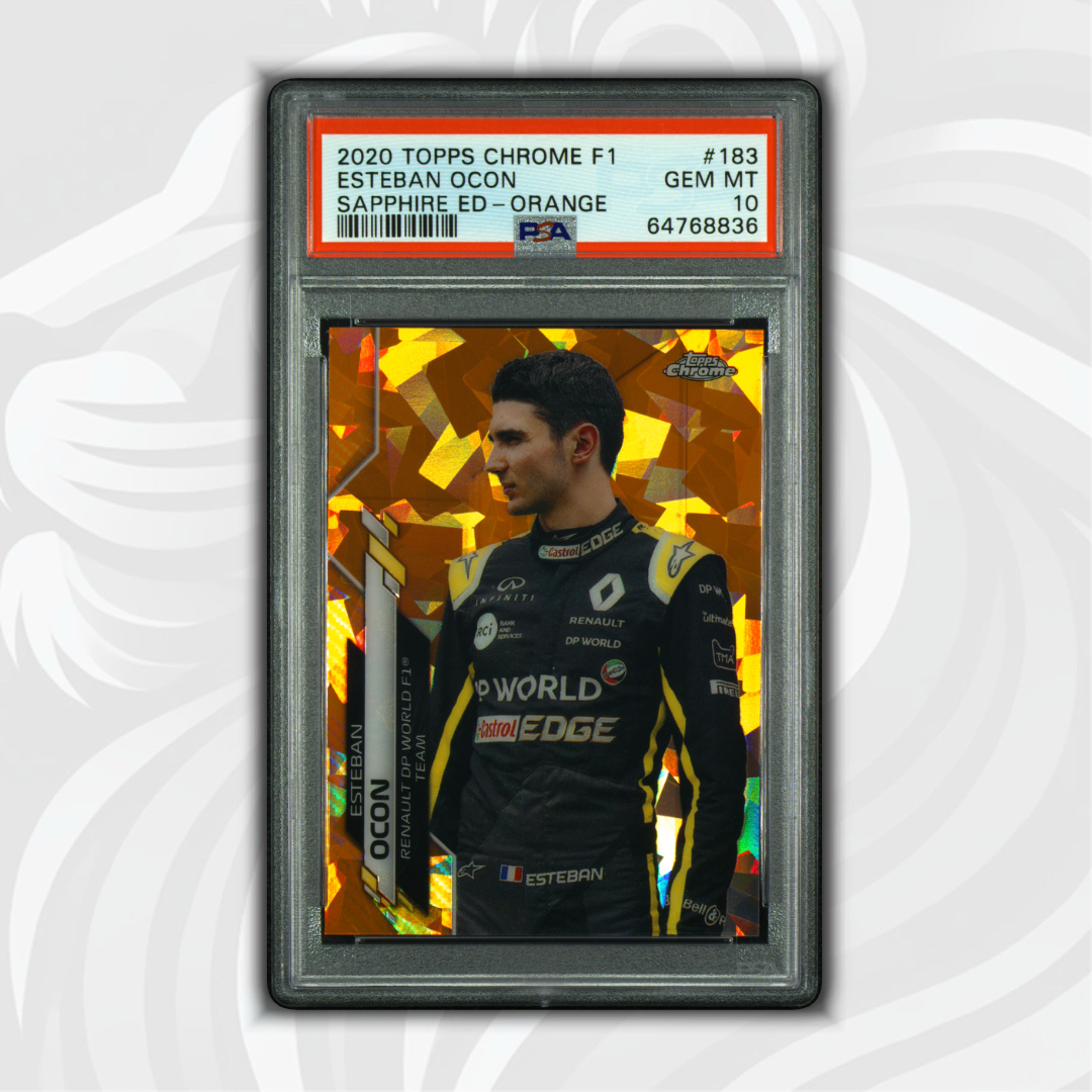 PSA 10 - Esteban Ocon #183 - Sapphire Ed Orange - 2020 Topps Chrome F1 - Front
