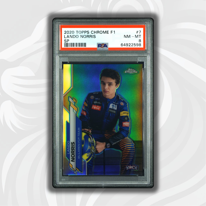 PSA 8 - Lando Norris #7 - 2020 Topps Chrome F1 - SP - Front