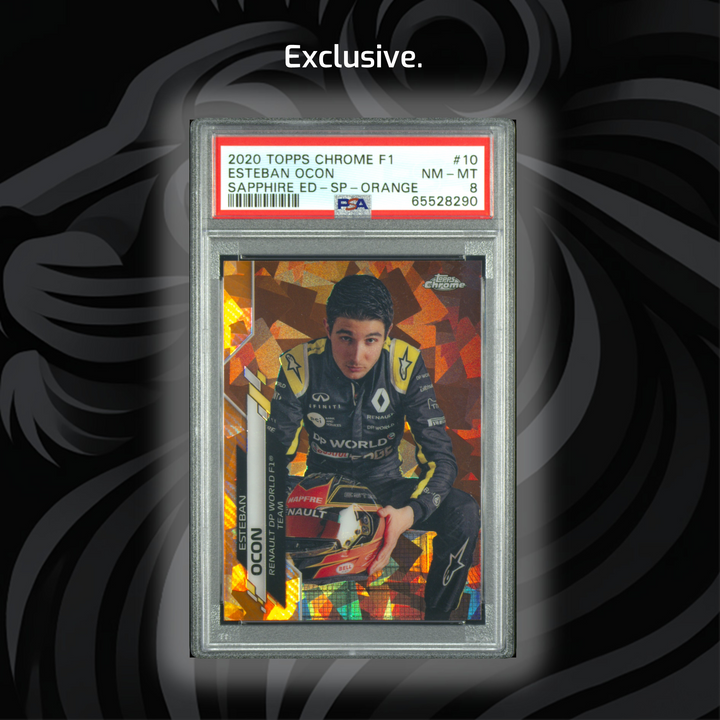 PSA 8 - 12/25 Esteban Ocon #10 - 2020 Topps Chrome F1 - Sapphire SP - Orange