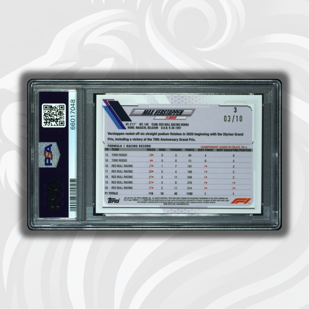 PSA 10 - 03/10 - Max Verstappen - Sapphire Edition Purple - F1 Driver #3