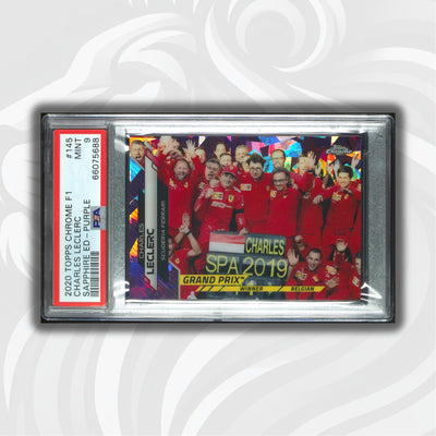 PSA 9 - 10/10 Charles Leclerc #145 - Sapphire - Purple - 2020 Topps Chrome F1