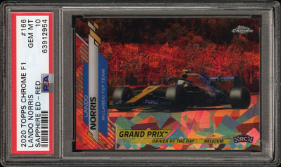 PSA 10 - 2/5 - RC - Lando Norris #166 Red - 2020 Topps Chrome F1 - Rookie Card
