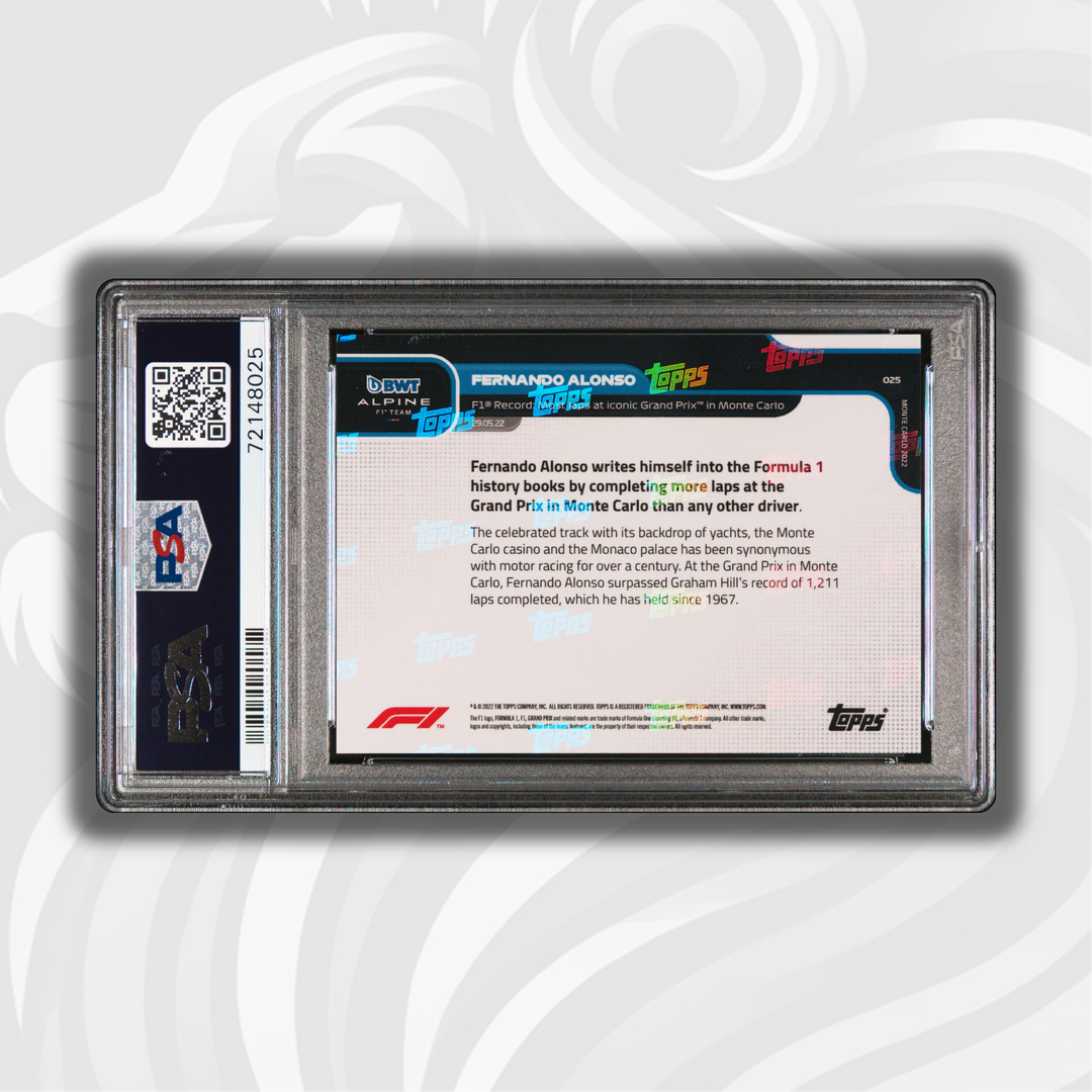 PSA 9 - 55/99 - Fernando Alonso - F1 record most laps Monte Carlo #25