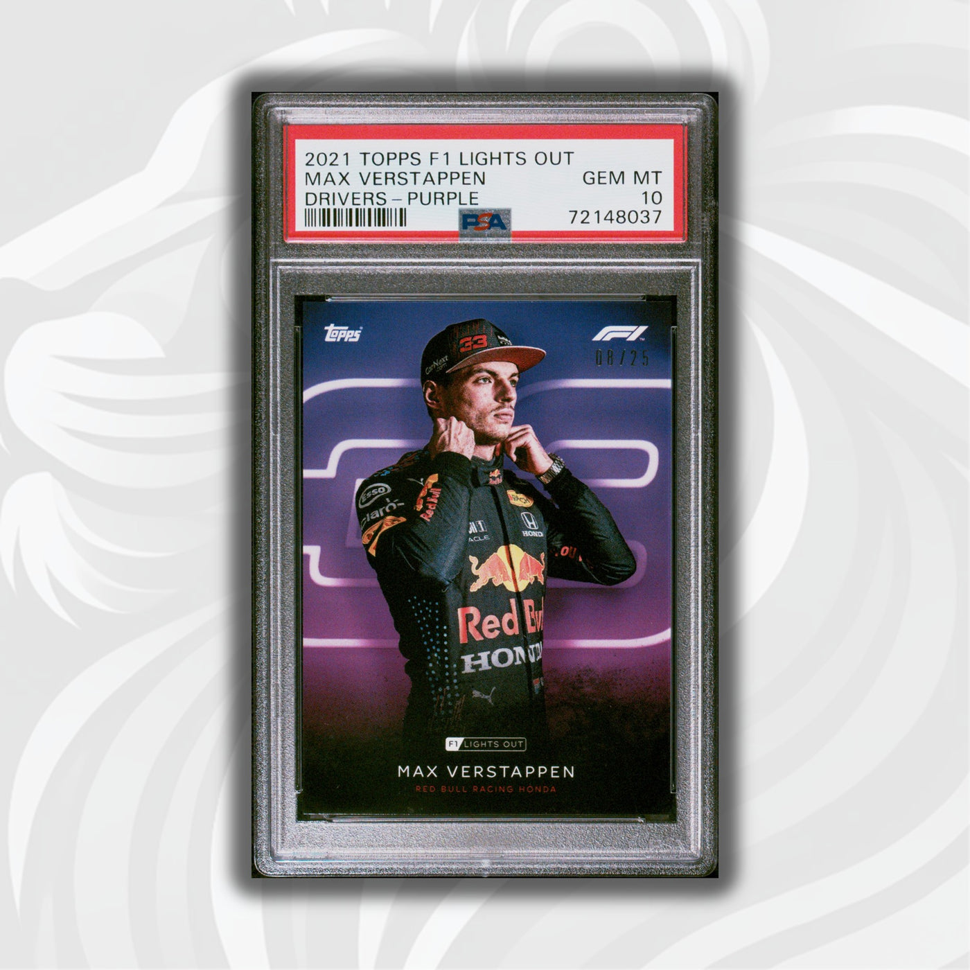 PSA 10 - 08/25 Max Verstappen - Drivers- Purple Parallel