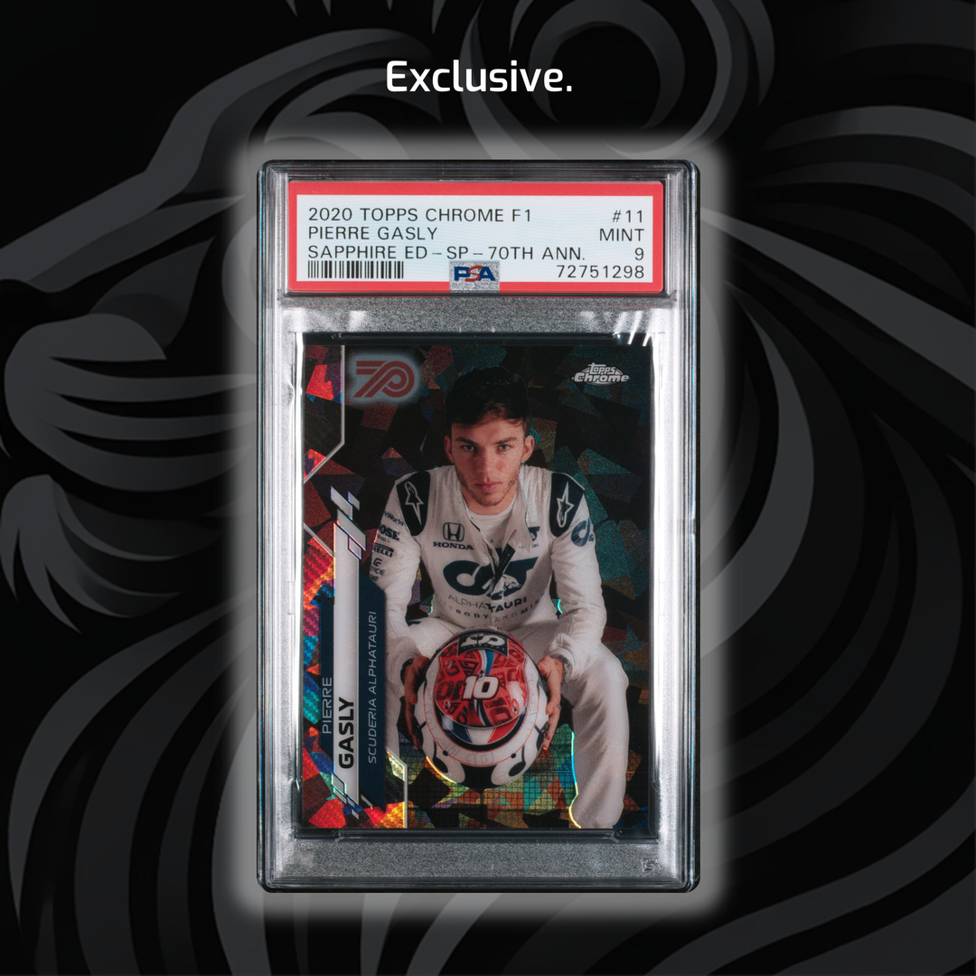 PSA 9 - 13/70 Pierre Gasly #11 - 2020 Topps Chrome F1 - Sapphire ED SP 70th Ann. - Front