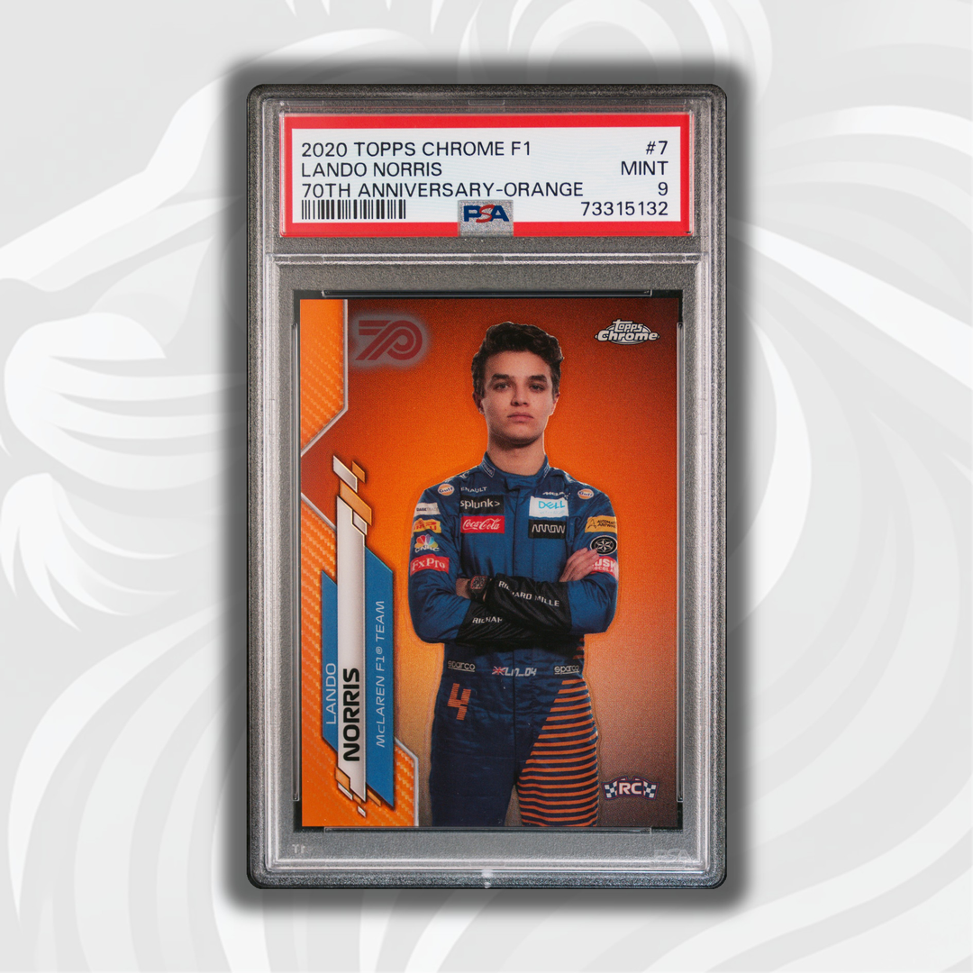 PSA 9 - 兰多·诺里斯 #7 - 70周年纪念 - 橙色 - 2020年Topps Chrome F1 - 新秀卡