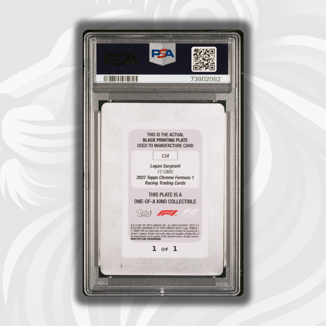 PSA Authentic - 1/1 LOGAN SARGEANT #134 - BLACK PRINTING PLATE
