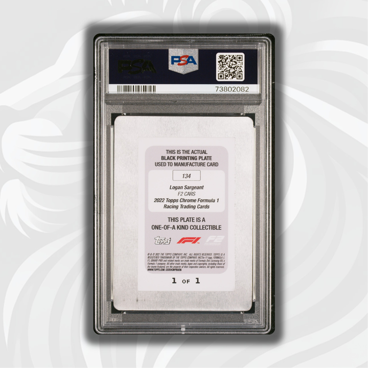 PSA Authentic - 1/1 LOGAN SARGEANT #134 - BLACK PRINTING PLATE