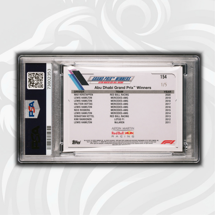 PSA 10 - 1/5 Max Verstappen #154 - Red Raywave Refractor