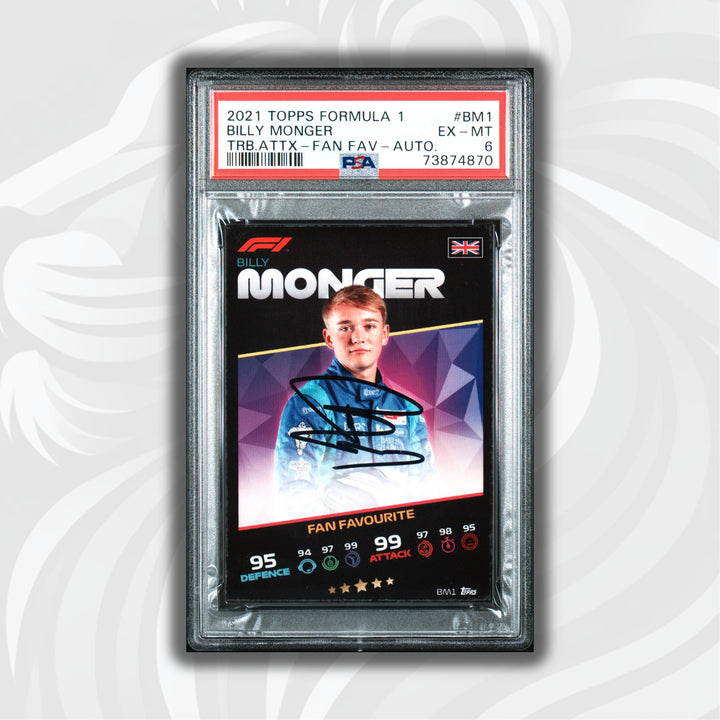 PSA 6 - Billy Monger #BM1 - Fan Favorite -  EX-MT - Autograph